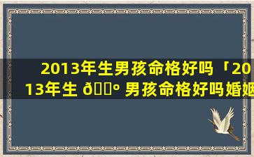 2013年生男孩命格好吗「2013年生 🌺 男孩命格好吗婚姻如何」